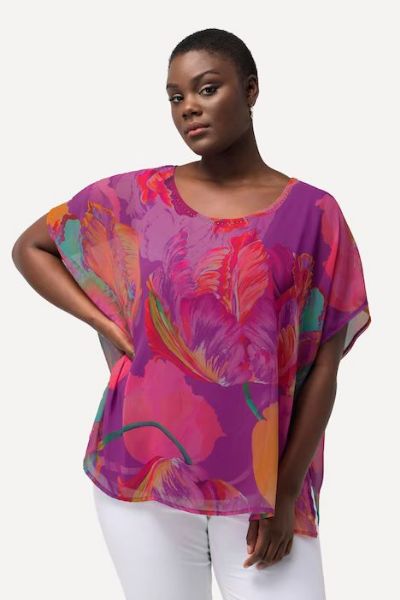 Veliki brojevi Bluza elegantna s cvjetnim motivom moda za punije