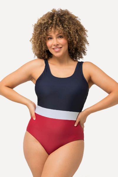 Veliki brojevi Kupaći kostim jednodijelni s prugom moda za punije