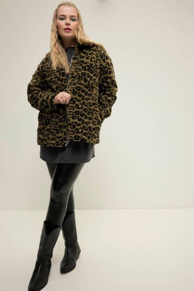 Veliki brojevi Jakna Tedy kraćeg kroja s leopard printom moda za punije