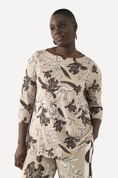 Veliki brojevi Bluza elegantna Slinky cvjetnog printa moda za punije