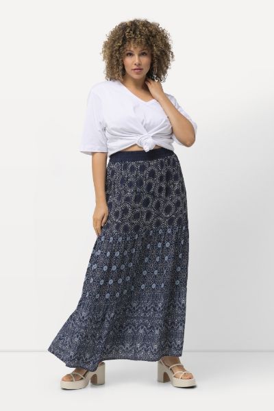 Veliki brojevi Suknja dužeg kroja s printom moda za punije