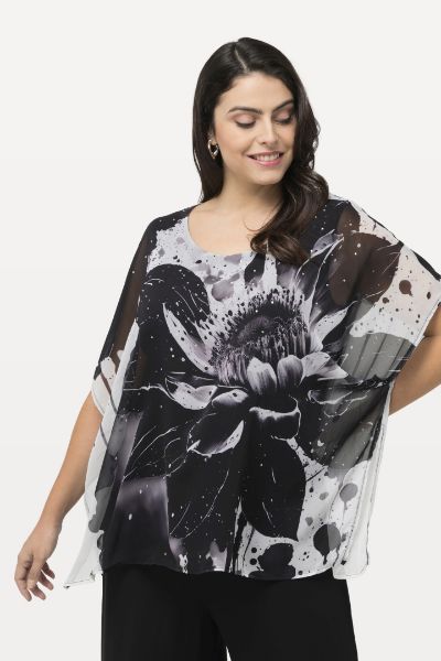 Veliki brojevi Bluza elegantna cvjetnog printa i ukrasnim dodacima moda za punije