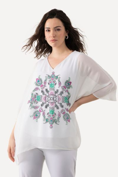 Veliki brojevi Bluza elegantna cvjetnog motiva moda za punije