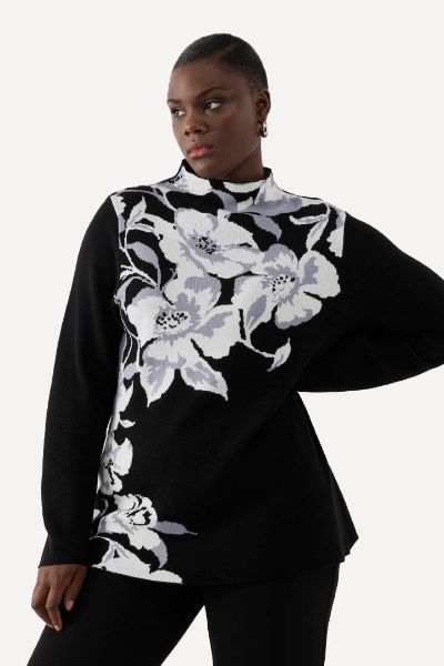 Veliki brojevi Pulover cvjetnog printa moda za punije