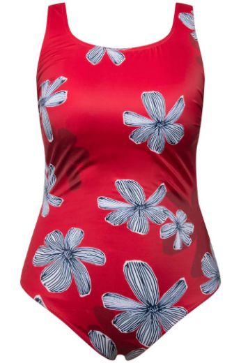 Plus size veliki brojevi Kupaći kostim jednodijelni sportski s cvjetnim printom za punije