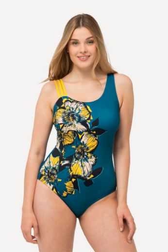 Plus size veliki brojevi Kupaći kostim jednodijelni s tri naramenice i cvjetnog printa za punije