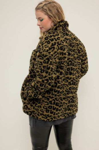 Plus size veliki brojevi Jakna Tedy kraćeg kroja s leopard printom za punije