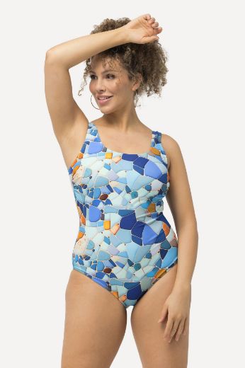 Plus size veliki brojevi Kupaći kostim jednodijelni s geometrijskim printom za punije