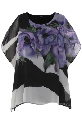 Plus size veliki brojevi Bluza elegantna s printom cvijeća i pruga za punije