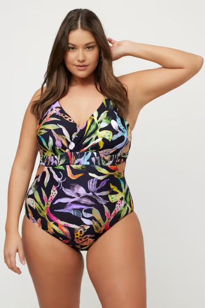 Veliki brojevi Kupaći kostim jednodijelni cvjetni print moda za punije