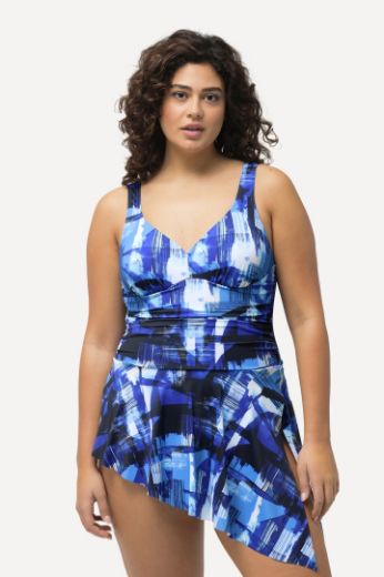 Plus size veliki brojevi Kupaći kostim haljina geometrijskog printa za punije
