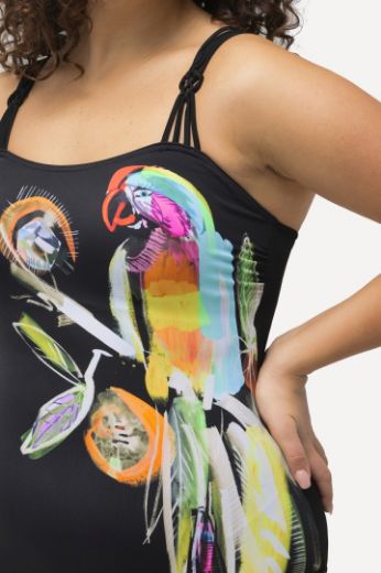 Plus size veliki brojevi Kupaći kostim jednodijelni s  printom ptice za punije