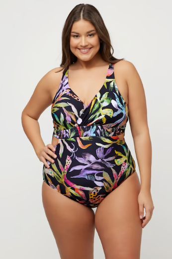 Plus size veliki brojevi Kupaći kostim jednodijelni cvjetni print za punije