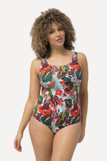 Plus size veliki brojevi Kupaći kostim jednodijelni s printom lišća i cvijeća za punije