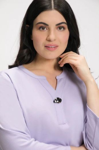 Plus size veliki brojevi Majica s ukrasnim gumbom za punije