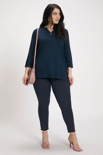 Plus size veliki brojevi Majica s ukrasnim gumbom za punije