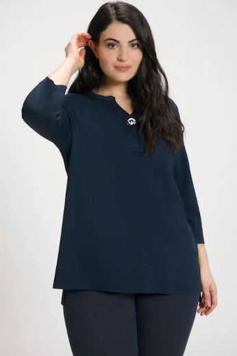 Plus size veliki brojevi Majica s ukrasnim gumbom za punije