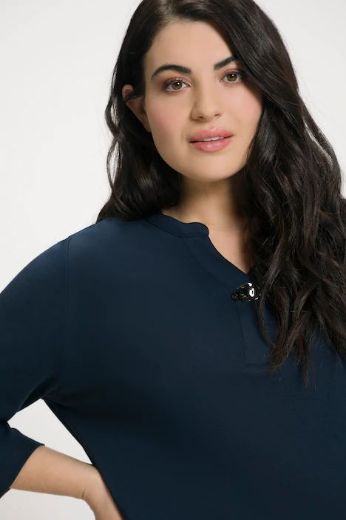 Plus size veliki brojevi Majica s ukrasnim gumbom za punije