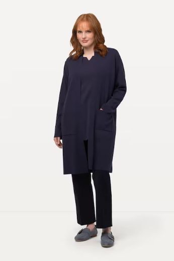Plus size veliki brojevi Kardigan dugi model s džepovima za punije