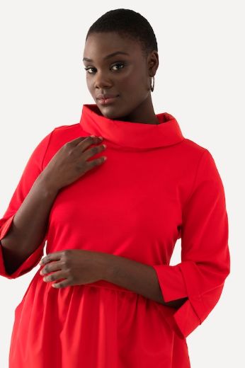 Plus size veliki brojevi Haljina s povišenim ovratnikom za punije