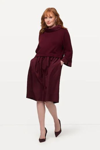 Plus size veliki brojevi Haljina s povišenim ovratnikom za punije