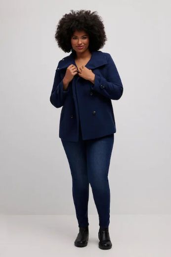 Plus size veliki brojevi Kaput dvostruko kopčanje kraći model za punije