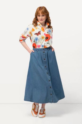 Plus size veliki brojevi Suknja traper duži model na kopčanje za punije