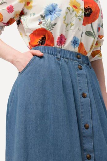 Plus size veliki brojevi Suknja traper duži model na kopčanje za punije