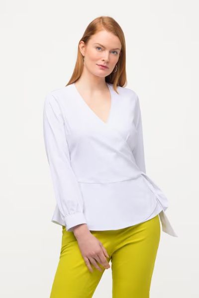 Veliki brojevi Bluza na vezanje moda za punije