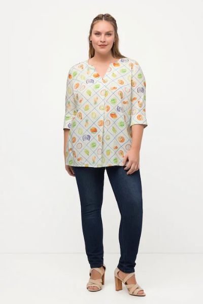 Veliki brojevi Bluza motiv voća moda za punije