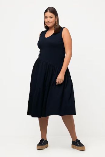 Plus size veliki brojevi Haljina midi bez rukava za punije