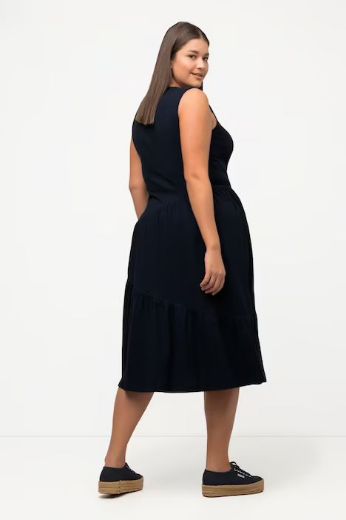 Plus size veliki brojevi Haljina midi bez rukava za punije