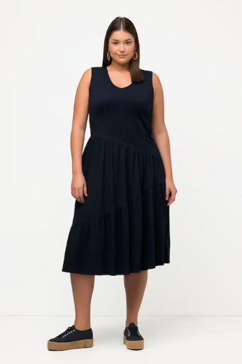 Plus size veliki brojevi Haljina midi bez rukava za punije