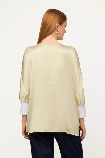Plus size veliki brojevi Bluza V ovratnik sa stisnutim rukavima za punije