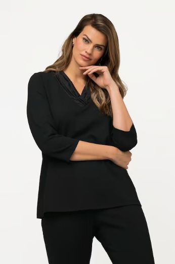 Plus size veliki brojevi Majica 3/4 rukavi V ovratnik za punije
