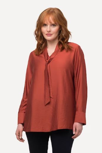 Plus size veliki brojevi Bluza s vezanjem na ovratniku za punije
