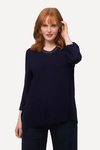 Plus size veliki brojevi Majica s dekorativnim ovratnikom za punije