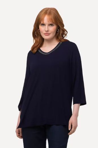 Plus size veliki brojevi Majica s dekorativnim ovratnikom za punije