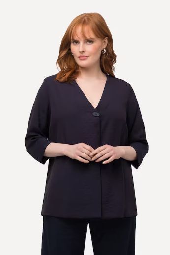 Plus size veliki brojevi Bluza 3/4 rukavi s ukrasnim gumbom za punije