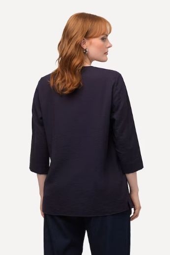 Plus size veliki brojevi Bluza 3/4 rukavi s ukrasnim gumbom za punije