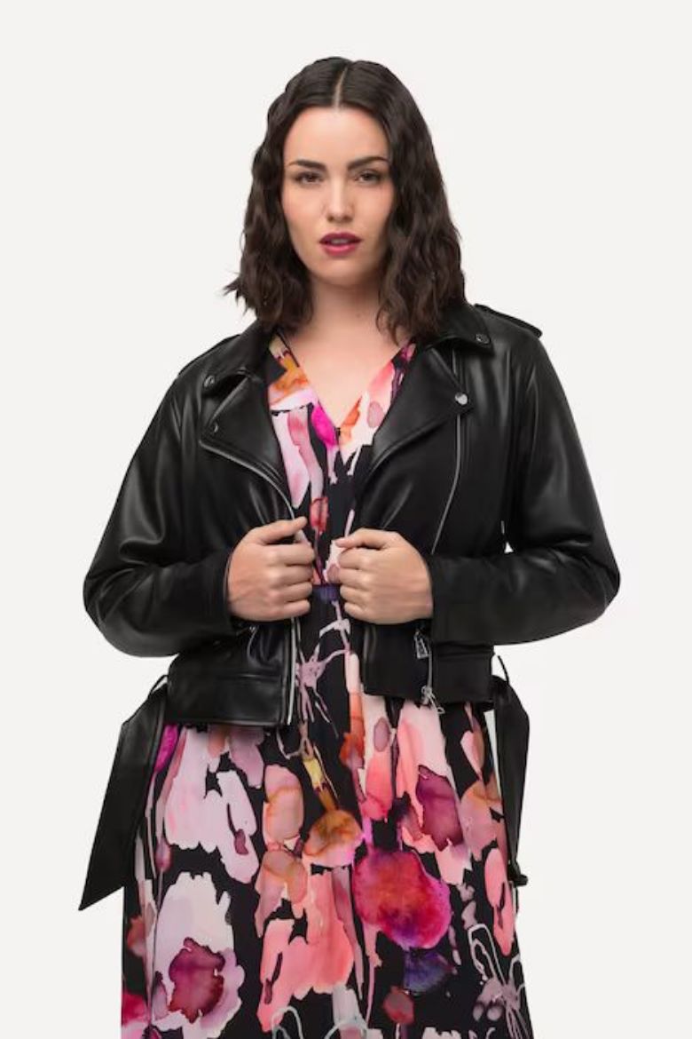 Plus size veliki brojevi Jakna imitacija kože kraći model za punije