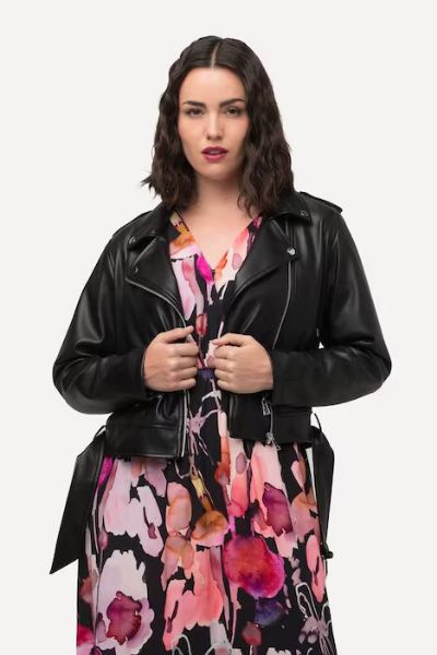 Veliki brojevi Jakna imitacija kože kraći model moda za punije