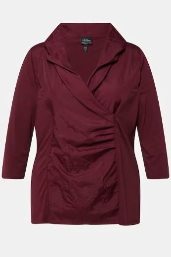 Plus size veliki brojevi Majica s povišenim ovratnikom 3/4 rukavi za punije