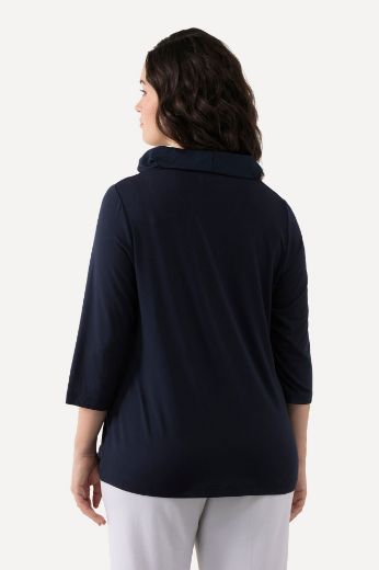 Plus size veliki brojevi Majica s povišenim ovratnikom 3/4 rukavi za punije