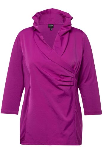 Plus size veliki brojevi Majica s povišenim ovratnikom 3/4 rukavi za punije