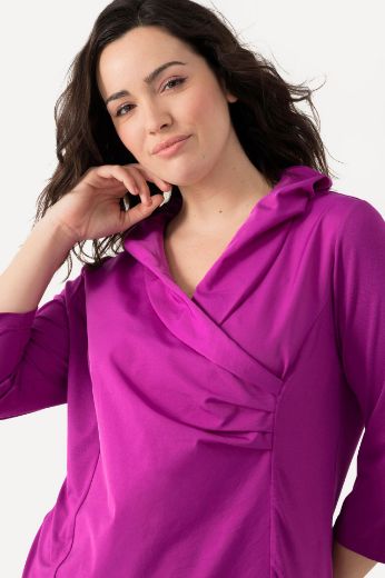 Plus size veliki brojevi Majica s povišenim ovratnikom 3/4 rukavi za punije