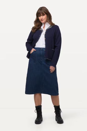 Plus size veliki brojevi Suknja traper A kroja za punije