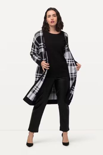 Plus size veliki brojevi Kardigan karirani duži model za punije