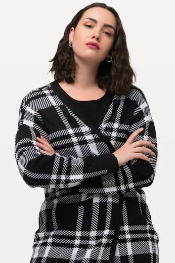 Plus size veliki brojevi Kardigan karirani duži model za punije