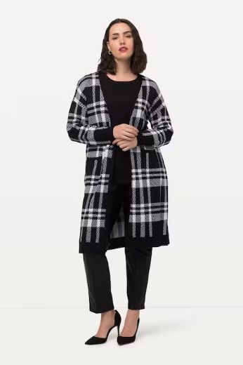 Plus size veliki brojevi Kardigan karirani duži model za punije